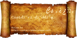 Csatári Ádám névjegykártya